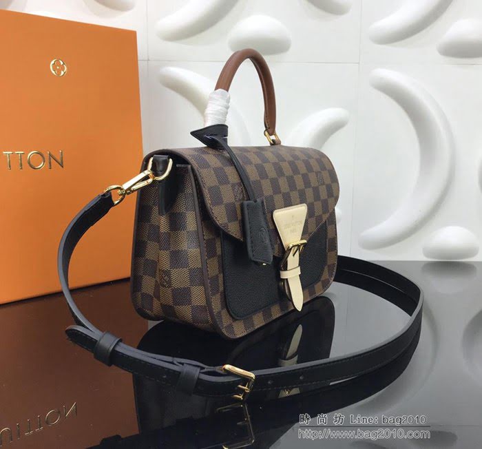路易威登LV女包 頂級原單 Crossbody手袋 磁扣翻蓋手提包 Damier Ebene 塗層帆布 細粒面皮革 可肩背 斜挎  ydh2657